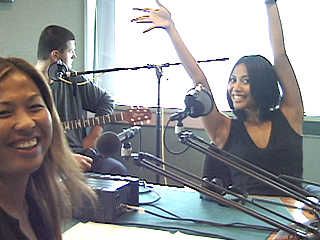 Anggun during an interview for a Tokio radio station